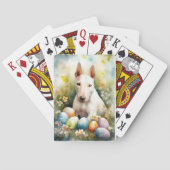 Bull Terrier Hond met Paaseieren Vakantie Pokerkaarten (Achterkant)