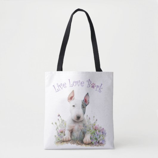 Bull Terrier Hond Moeder Bloemstuk Tote Bag (Voorkant)