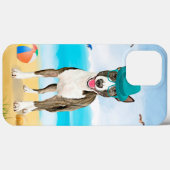 Bull Terrier-hond op het strand Case-Mate iPhone Case (Achterkant (horizontaal))