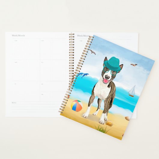 Bull Terrier-hond op het strand Planner (Display)