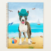 Bull Terrier-hond op het strand Planner (Voorkant)
