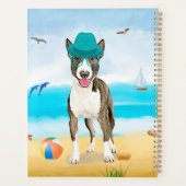 Bull Terrier-hond op het strand Planner (Achterkant)