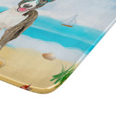 Bull Terrier-hond op het strand Snijplank (Hoek)