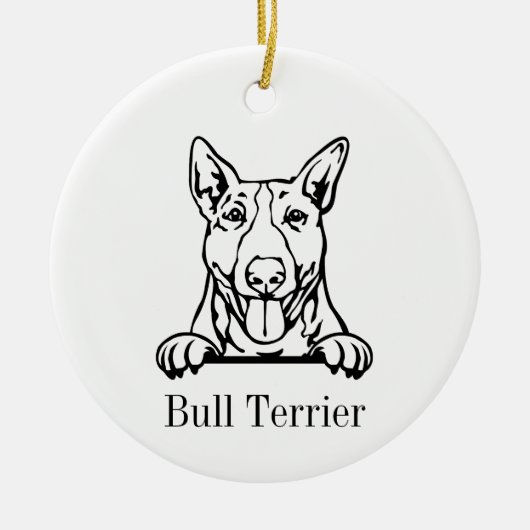 Bull Terriër hond ornament (Voorkant)