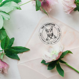 Bull Terrier Hond Retouradres Familie Rubberstempel