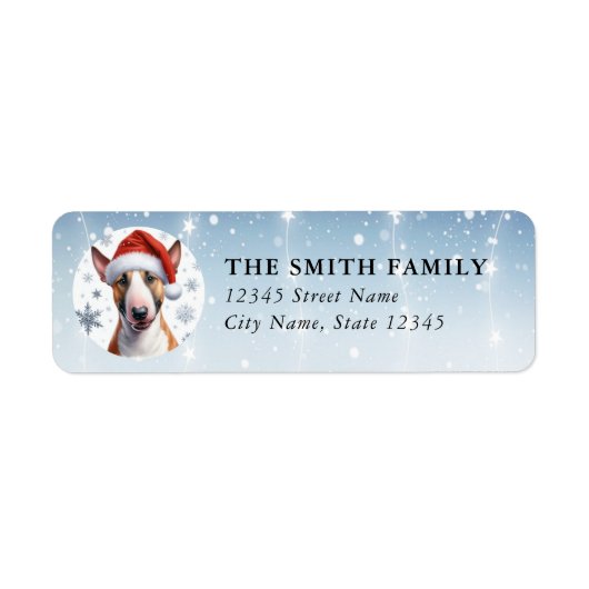 Bull Terrier-hond retouradreslabels Etiket (Voorkant)
