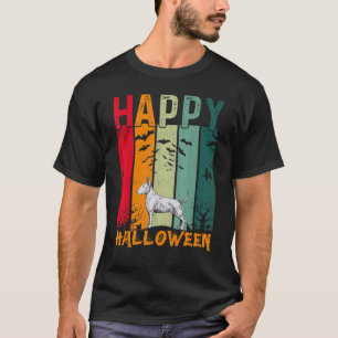 Bull Terrier Hond Retro Stijl Halloween Diner Pa T-shirt