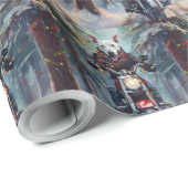Bull Terrier Hond Rijden Motorfiets Kerstmis Cadeaupapier (Rol Hoek)