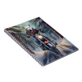 Bull Terrier Hond Rijden Motorfiets Kerstmis Notitieboek (Rechterzijde)