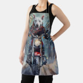 Bull Terrier Hond Rijden Motorfiets Kerstmis Schort (Insitu)