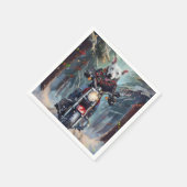 Bull Terrier Hond Rijden Motorfiets Kerstmis Servet (Hoek)