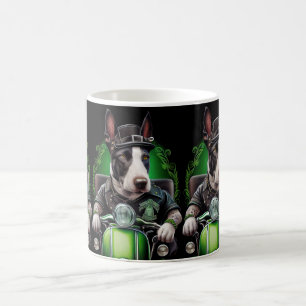 Bull Terrier Hond rijdt op fiets St. Patrick's Day Koffiemok
