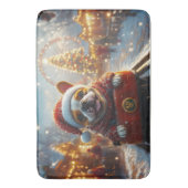 Bull Terrier Hond Roller Coaster Kerstmis Badmat (Voorkant Verticaal)