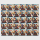 Bull Terrier Hond Roller Coaster Kerstmis Cadeaupapier (Vlak)