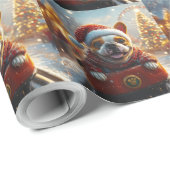Bull Terrier Hond Roller Coaster Kerstmis Cadeaupapier (Rol Hoek)