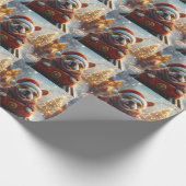 Bull Terrier Hond Roller Coaster Kerstmis Cadeaupapier (Hoek)