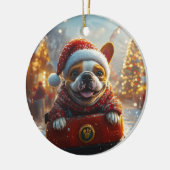 Bull Terrier Hond Roller Coaster Kerstmis Keramisch Ornament (Links)