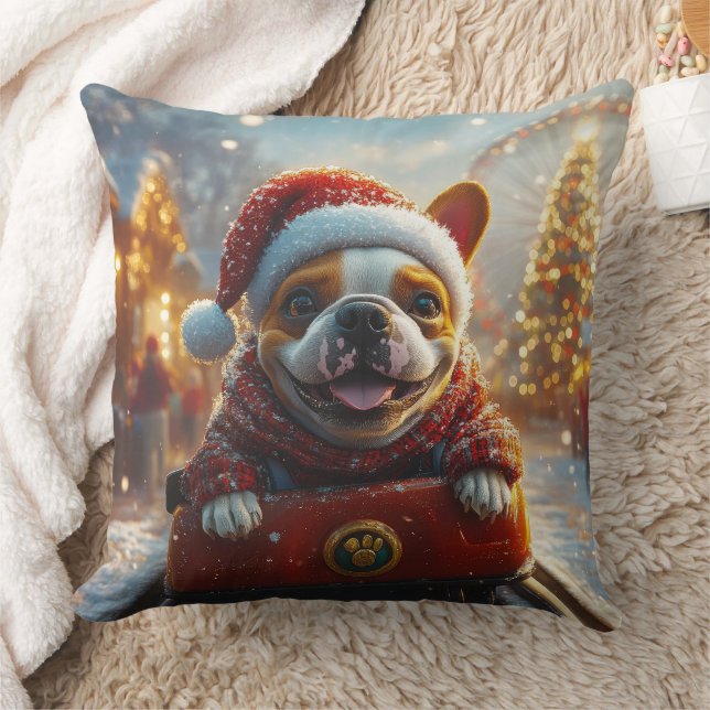 Bull Terrier Hond Roller Coaster Kerstmis Kussen (Deken)