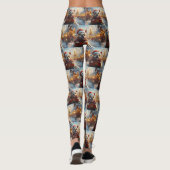 Bull Terrier Hond Roller Coaster Kerstmis Leggings (Achterkant)