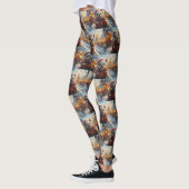 Bull Terrier Hond Roller Coaster Kerstmis Leggings (Links)