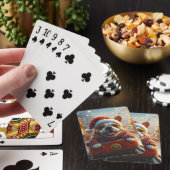 Bull Terrier Hond Roller Coaster Kerstmis Pokerkaarten (Insitu)