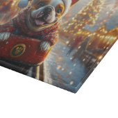 Bull Terrier Hond Roller Coaster Kerstmis Snijplank (Hoek)