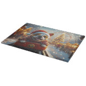 Bull Terrier Hond Roller Coaster Kerstmis Snijplank (Hoek)