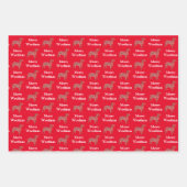 Bull Terrier Hond Silhouet Rood Merry Woofmas Inpakpapier Vel (Voorkant)