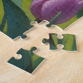 Bull Terrier Hond Spring Bloemen Schilderen Legpuzzel (Zijkant)