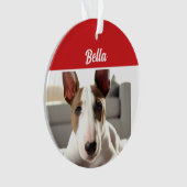 Bull Terrier Hond Vakantiefoto Kerstmis Ornament (voorkant)