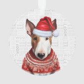 Bull Terrier Hond Vakantiefoto Kerstmis Ornament (achterkant)