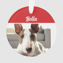 Bull Terrier Hond Vakantiefoto Kerstmis Ornament