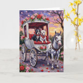 Bull Terrier Hond Valentijnsdag Kaart (Gele Bloem)