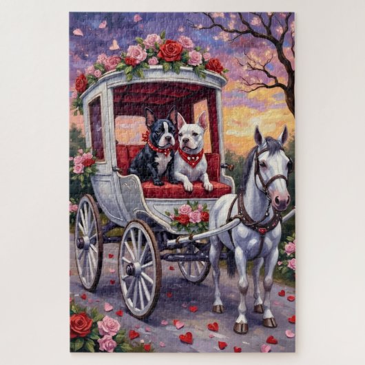 Bull Terrier Hond Valentijnsdag Legpuzzel (Verticaal)