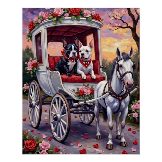 Bull Terrier Hond Valentijnsdag Perfect Poster (Voorkant)