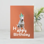 Bull Terrier Hond Verjaardag Uitnodiging (Staand voorkant)