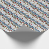 Bull Terrier Hond Winter Wonderland Kerstvreugde Cadeaupapier (Hoek)