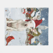 Bull Terrier Hond Winter Wonderland Kerstvreugde Fleece Deken (Voorkant (Horizontaal))