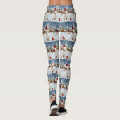 Bull Terrier Hond Winter Wonderland Kerstvreugde Leggings (Achterkant)