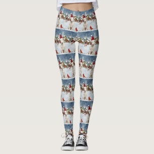 Bull Terrier Hond Winter Wonderland Kerstvreugde Leggings
