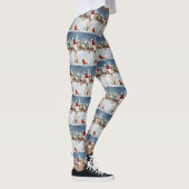 Bull Terrier Hond Winter Wonderland Kerstvreugde Leggings (Rechts)