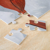 Bull Terrier Hond Winter Wonderland Kerstvreugde Legpuzzel (Zijkant)