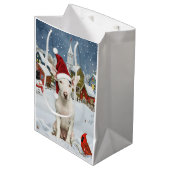Bull Terrier Hond Winter Wonderland Kerstvreugde Medium Cadeauzakje (Voorkant Gekanteld)