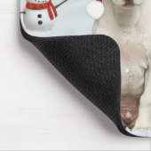 Bull Terrier Hond Winter Wonderland Kerstvreugde Muismat (Hoek)