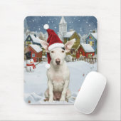 Bull Terrier Hond Winter Wonderland Kerstvreugde Muismat (Met muis)