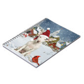 Bull Terrier Hond Winter Wonderland Kerstvreugde Notitieboek (Linkerzijde)