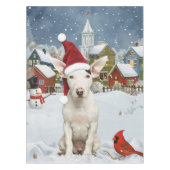 Bull Terrier Hond Winter Wonderland Kerstvreugde Tafelkleed (Voorkant)