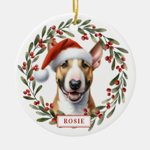 Bull Terrier Honden Keramische Cirkel Ornament