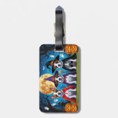 Bull Terrier Honden Pompoen Halloween Grappig Bagagelabel (Achterkant verticaal)