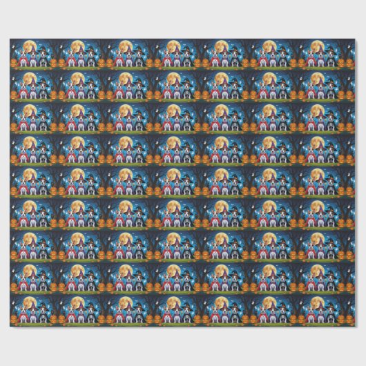 Bull Terrier Honden Pompoen Halloween Grappig Cadeaupapier (Vlak)